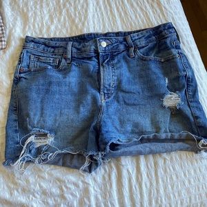 Women blue ripped jeans